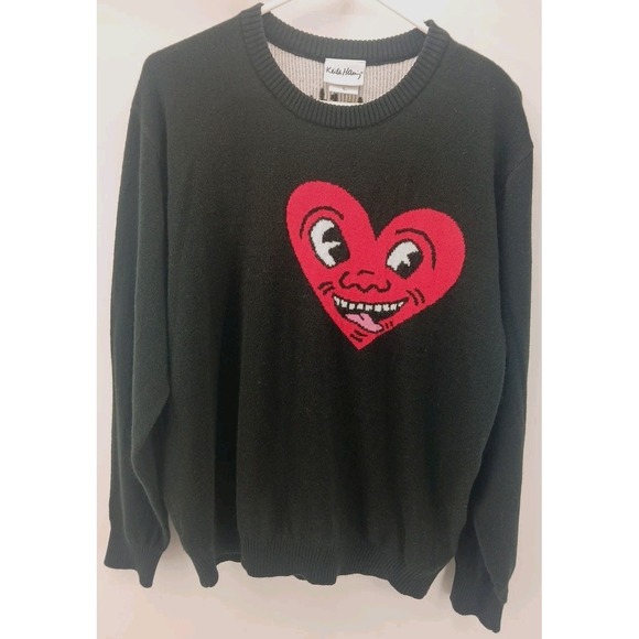 keith haring Other - Keith Haring Sweater Happy Heart Big Logo Size Large Valentine's Day